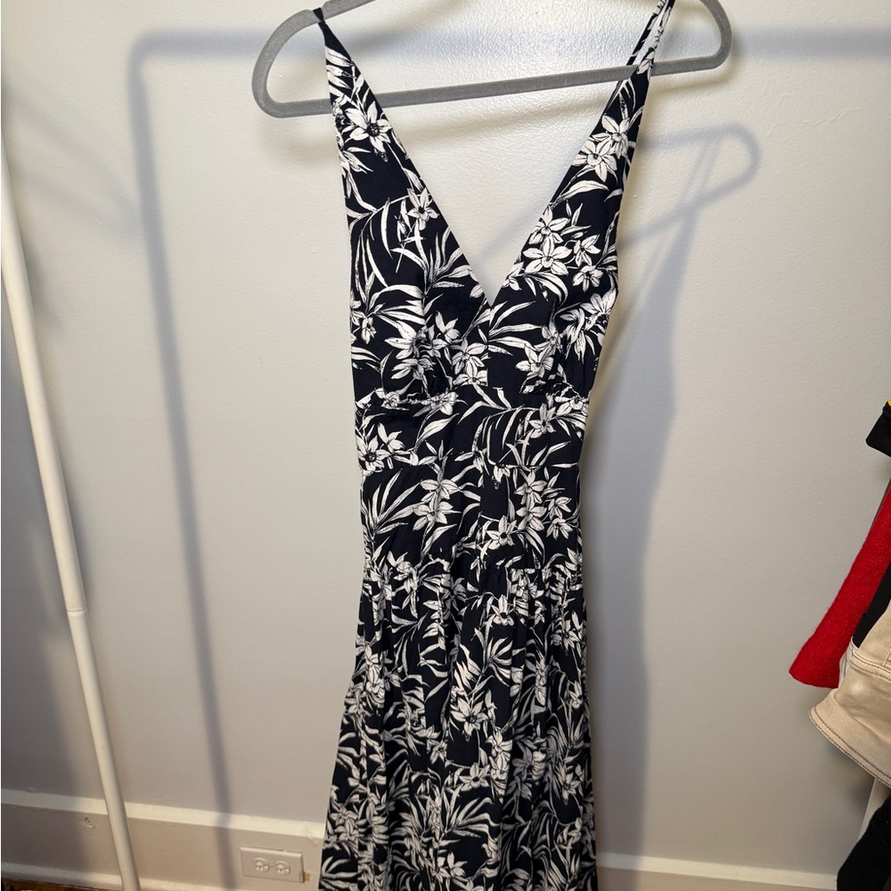 Madewell Black and White Floral Maxi Dress